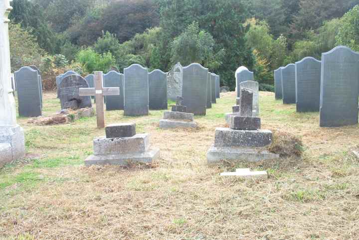 Some of the broken memorials.