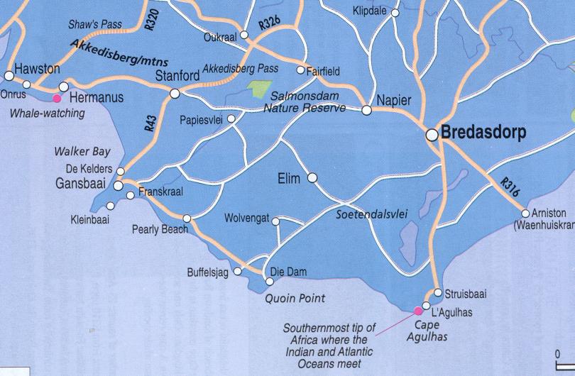 Directions to Cape Agullas.