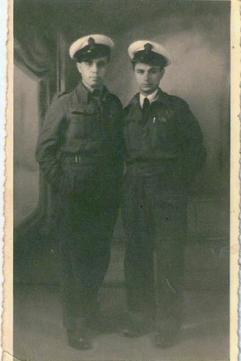 Anthony, on the left, and his shipmate Francis Cauchi.