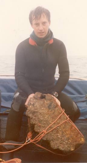 A concreted mass of 2pdr. shells from a wreck near the Poulmic.