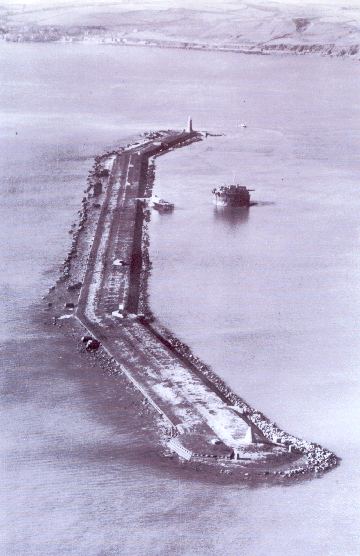 Arial view of the Plymouth Breakwater