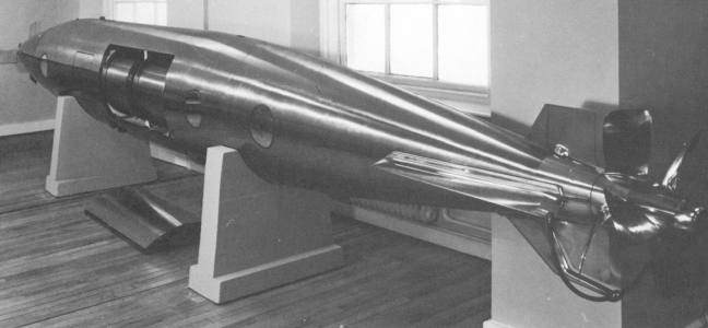 The only example of the Brennan Torpedo is on show at Chatham Dockyard.