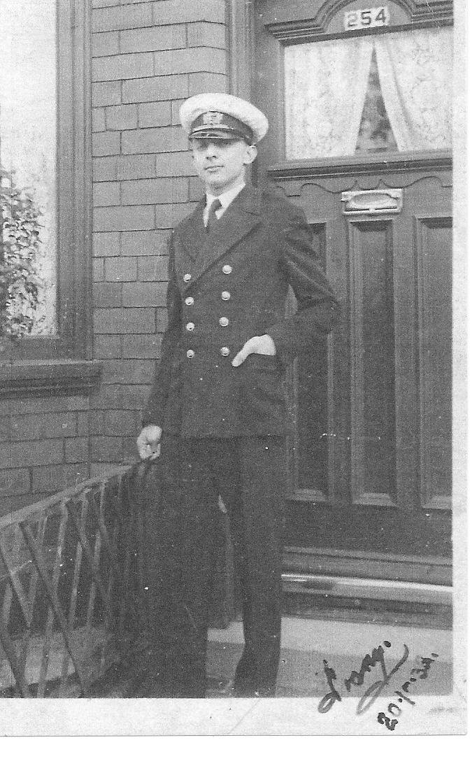 Dad in Merchant Navy uniform.