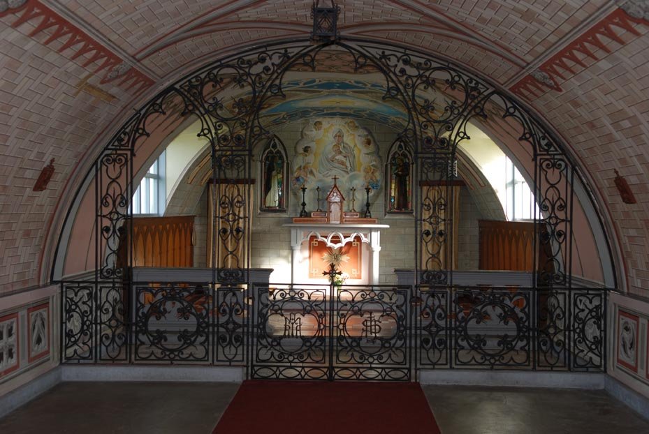 The inside of the Chapel showing the altar painting.Photo Peter Rowlands.