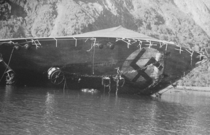 The Bernard Von Armin sunk in Rombaksfjord.