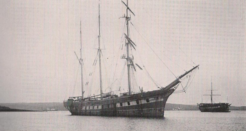 Cutty Sark in Falmouth, with Fondrouant in background.