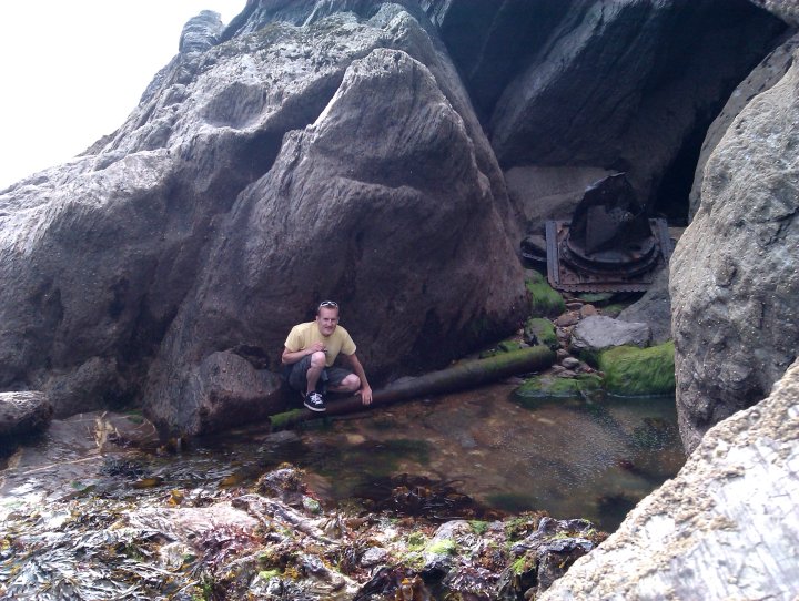 The storms have moved the gun out of the cave. Photo courtesy of Mark