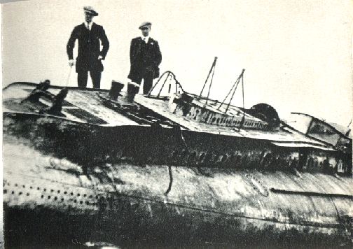 Submarine ashore. Submarine ashore.