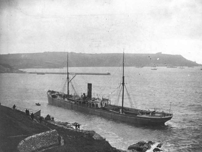 The Ariel hard aground. The Ariel hard aground.