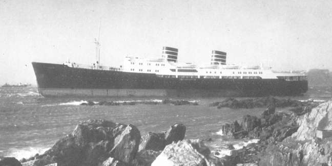 Aground in Deadman's Bay.