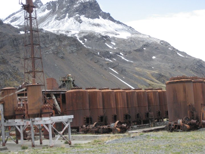 Remains of the ovens for boiling the blubber.