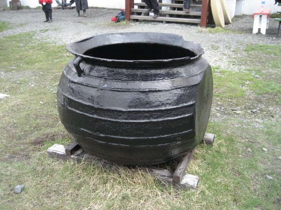 One of the Try pots found at the original settlement.