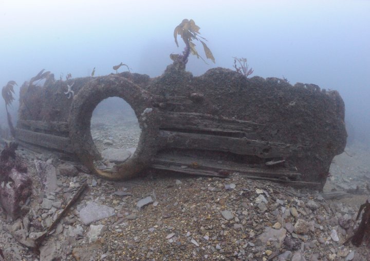 Wreckage near the stern.