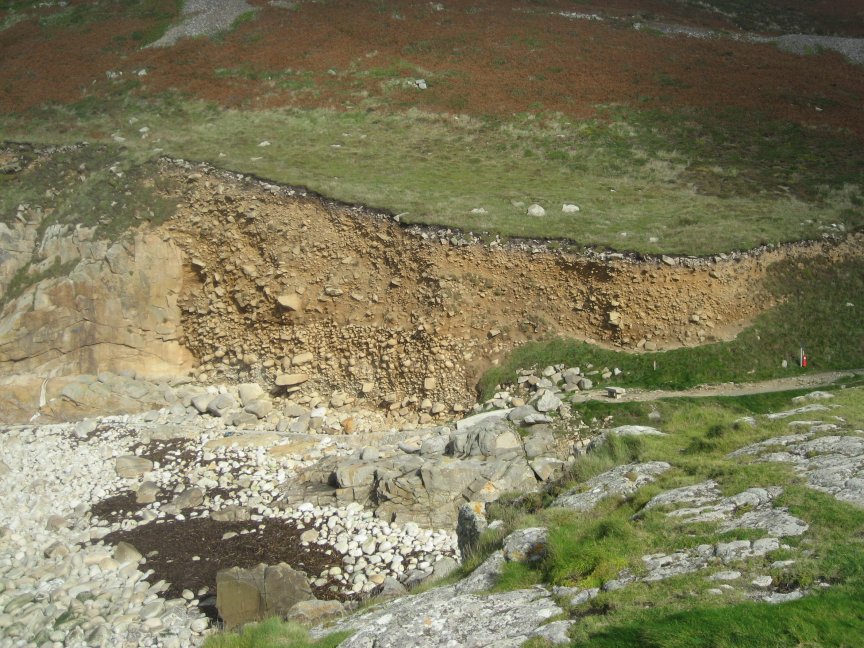 The eroded cliff.