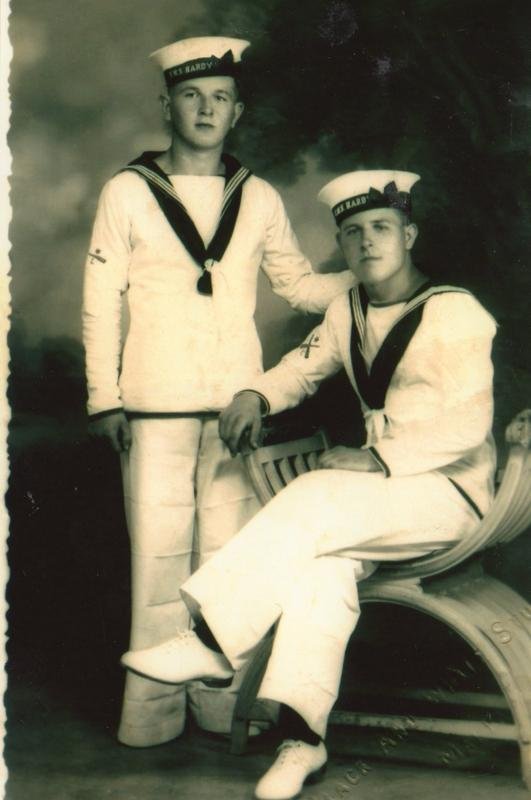 Les Smale and a Shipmate. Photo supplied by Les Smale B.E.M