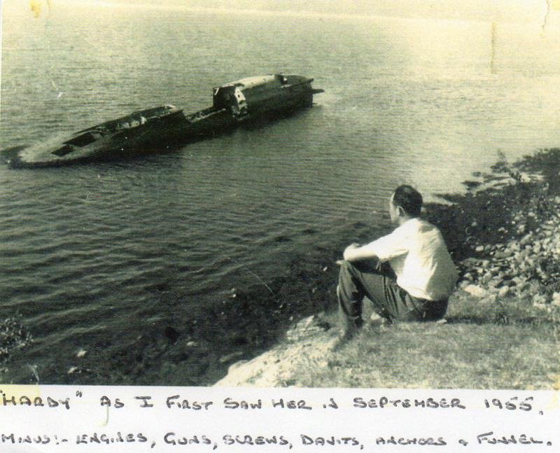 Bill Sanders Brother in law looking down at Hardy 1955. Photo supplied by Bill Sanders