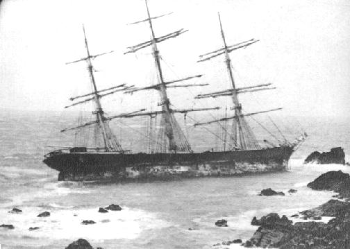 The wreck of the Andola. The wreck of the Andola.