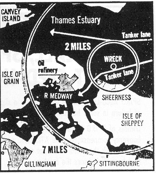 Location of the Richard Montgomery.