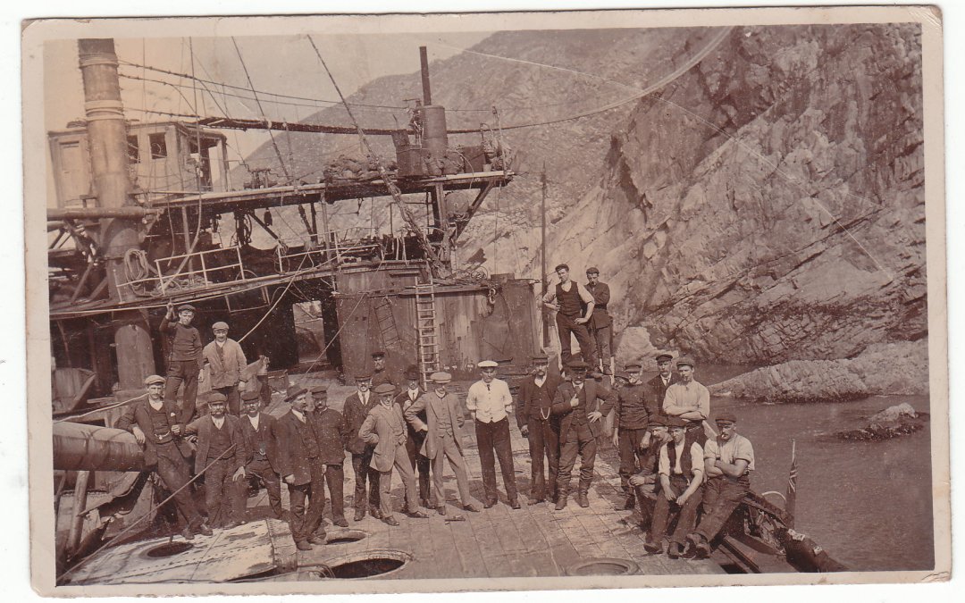 I am very grateful to Dave Snook, for the photo's below, of the salvors on the wreck of Hms Montagu.