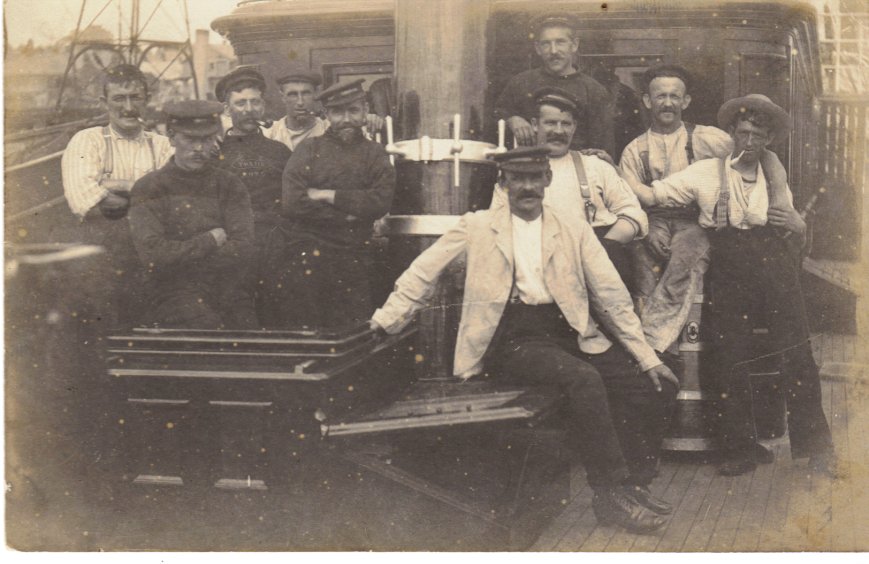 Capt. Hitchins with some sailors,probably not from the Crossowen.