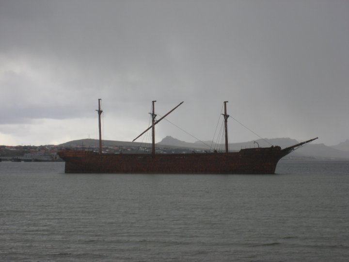 Abandoned clipper ship.