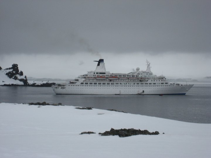 M.V. Discovery at the Antarctic Peninsular