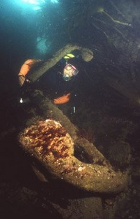 One of the Taxiarcos's anchors. Photo Dave Peake.