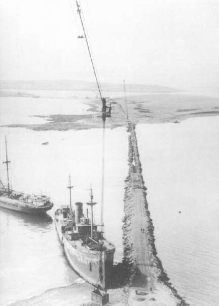 Churchill Barrier under construction.