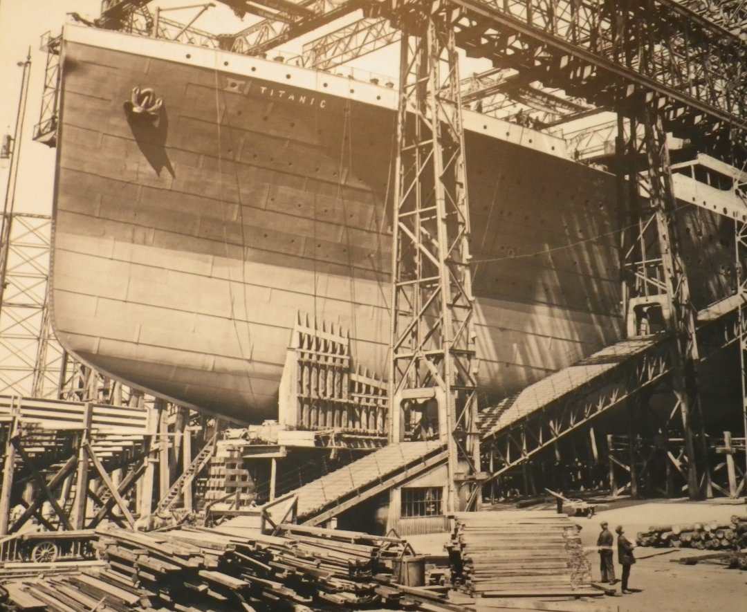 Titanic prior to launch.