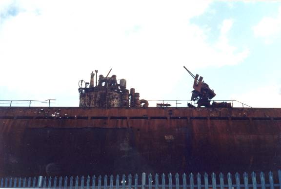 Anti Aircraft guns still intact. Anti Aircraft guns still intact.