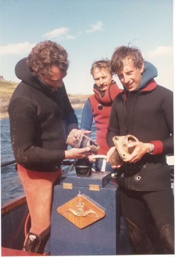 Two brass valves. The trick was to find them on each dive.