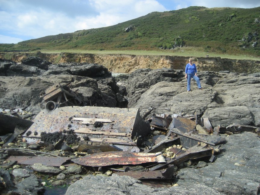 The main part of the wreckage including the winch.